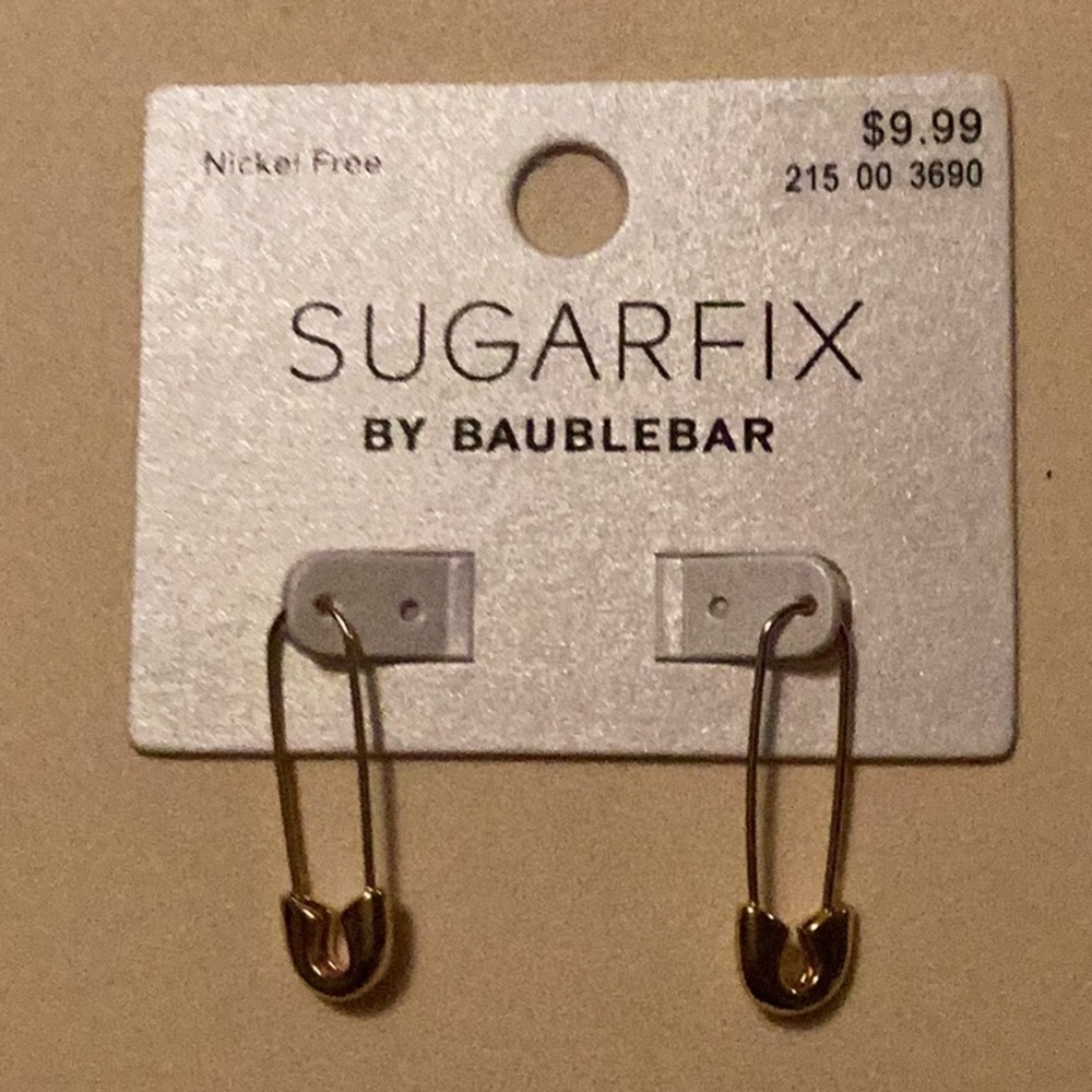 Sugarfix by BaubleBar Safety pins earrings 🧷🧷🧷gold-tone NWT HIGH QUALITY